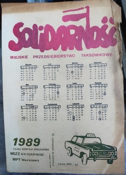 Kalendarz Solidarność 1989