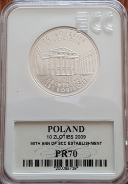 10 zł.  90 rocznica powstania NIK  2009 Gcn pr70