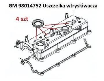 Uszczelniacze wtrysków GM 98014752 Opel 1,7 CDTI