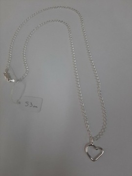 Łańcuszek srebrny+ serce