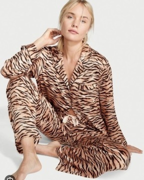 Victoria Secret satynowa piżama tygrys S