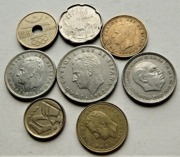 Hiszpania zestaw pesety od 1957 Stan ! (8 szt)