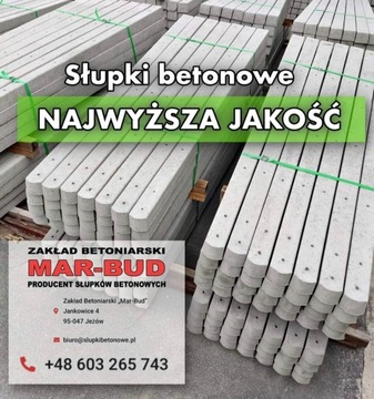 Słupki betonowe ogrodzeniowe do siatki * Promocja!