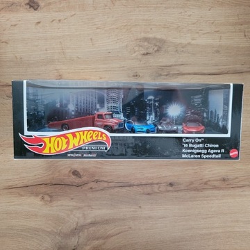 HOT WHEELS PREMIUM DIORAMA zestaw 4 autek HCR54