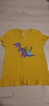 Bluzka tshirt z falbanką r.122-128 dinozaur lidloz