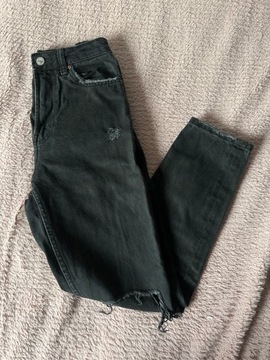 Mom jeans z dziurami Bershka 34 XS czarne