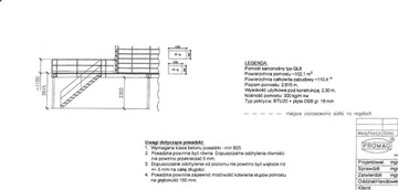 Antresola magazynowa , pomost 102m2