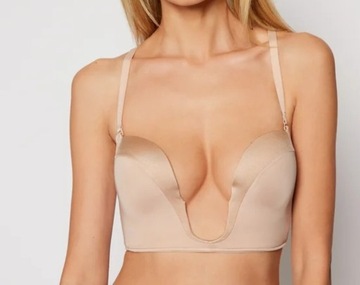 65F wonderbra ślubny W00J5 beż nude strapless