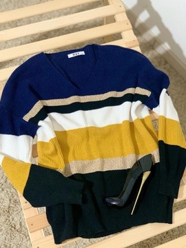 Damski kolorowy sweter S-M