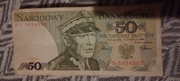 Banknot 50 złotych Prl