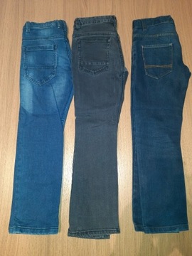 15# spodnie jeans 134-140 cm 3 szt