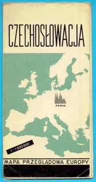 CZECHOSŁOWACJA mapa przeglądowa Europy 1963