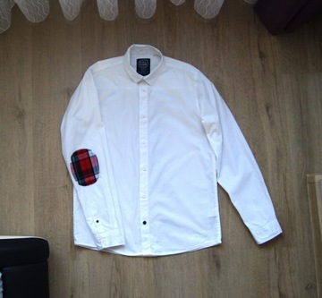 Cool Club biała koszula 100% bawełna łaty 170/176 stan bdb