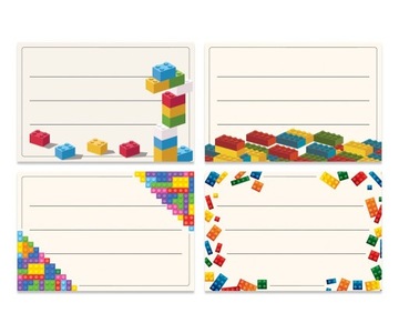 Naklejki na zeszyty KLOCKI ZESTAW 16 sztuk
