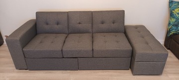 Sofa rozkładana ciemnoszara,mała, nowa