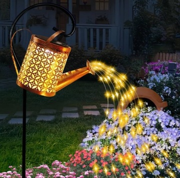Lampa konewka solarna 80cm polewaczka LED Duża ogród patio metalowa solidna