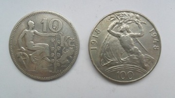 10 + 100 koron Czechosłowacja 