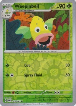 Pokemon 151 Weepinbell 070/165 MEW Reverse Holo