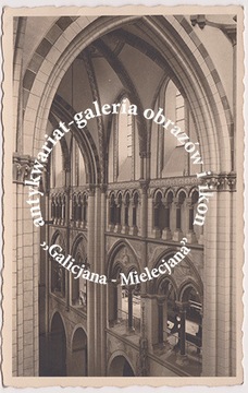 Katedra gotyk wnętrze na niemieckiej pocztówce