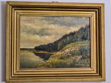Obraz Olejny Pejzaż nad jeziorem