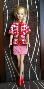 Sweterek, spódnica, ubranko dla lalki Barbie