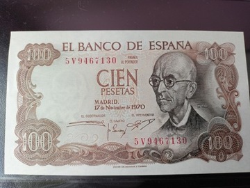 Hiszpania 100 Pesetas 1970 r. UNC