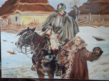 Kopia obrazu Wojciecha Kossaka,, Ranny kirasjer