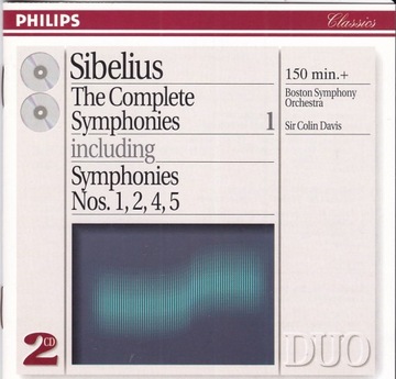 Sibelius / Symphonies 1,2,4,5 / v 1 Boston Davis