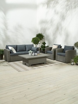 Wysokiej jakości zestaw wypoczynkowy Vemb dla 5 osób - GREY (sofa+2 fotele)