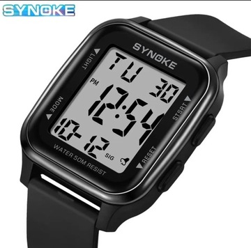 Zegarek męski SYNOKE 40mm Duże Cyfry 5Bar Black