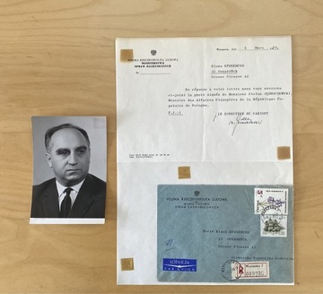 Min. S. Jędrychowski autograf+list z kancelarii