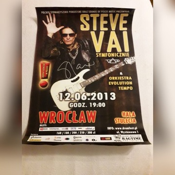 Steve Vai, plakat z autografem, Wrocław