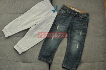 # 2x Rozmiar 92 - Jeansy Denim dżinsy jeans dżins