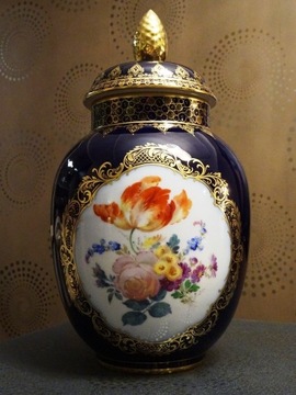 Kobaltowa waza Meissen 1927 r.  35 cm.