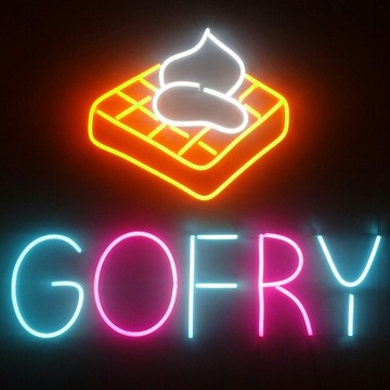 GOFRY neon LED reklama wewnętrzna 