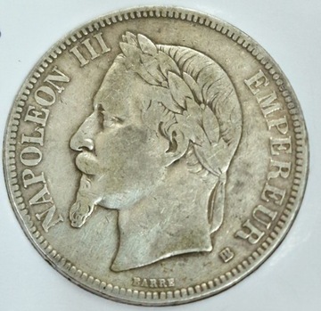 Francja, 5 franków 1868, Napoleon III