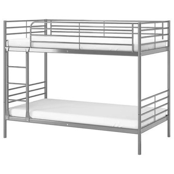 IKEA SVARTA Rama łóżka piętrowego srebrny 90x200