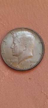 USA 1/2 DOLLAR HALF DOLLAR 1968 ROK KENNEDY SREBRO