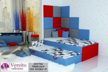 Wysuwane łóżko piętrowe dziecięce,materace+panele 