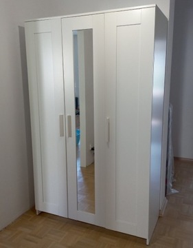 Szafa biała 3 drzwiowa z lustrem IKEA BRIMNES