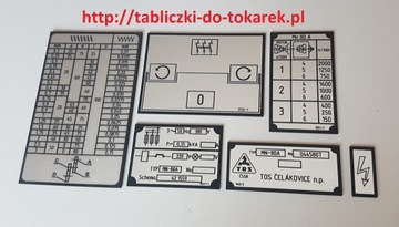 Tokarka TOS MN-80 Tabliczka Tabliczki Tabela Gwint