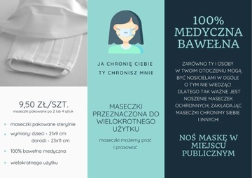 Maseczka ochronna - 100% bawełna medyczna 