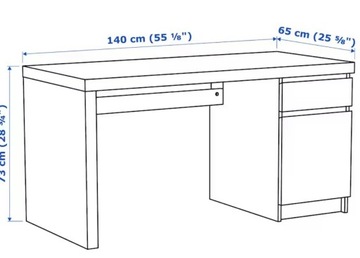 Biurko IKEA Malm kolor biały 