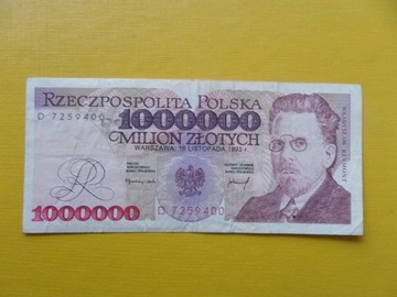 Milion złotych Reymont 1000000 zł 1993 SERIA D