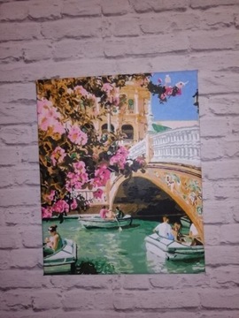 Obraz ręcznie malowany Wenecja akryl 40x50