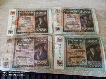 Niemcy - BANKNOTy - 5000 Marek 1922