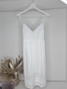 Sukienka biała damska bawełniana lato S na ramiączkach
