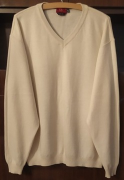 Elegancki sweter męski w kolorze ecru XL 