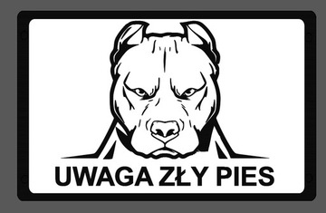 Tabliczka uwaga zły pies amstaff, pitbull, bandog