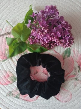 Gumka do włosów, scrunchie, handmade, czarna